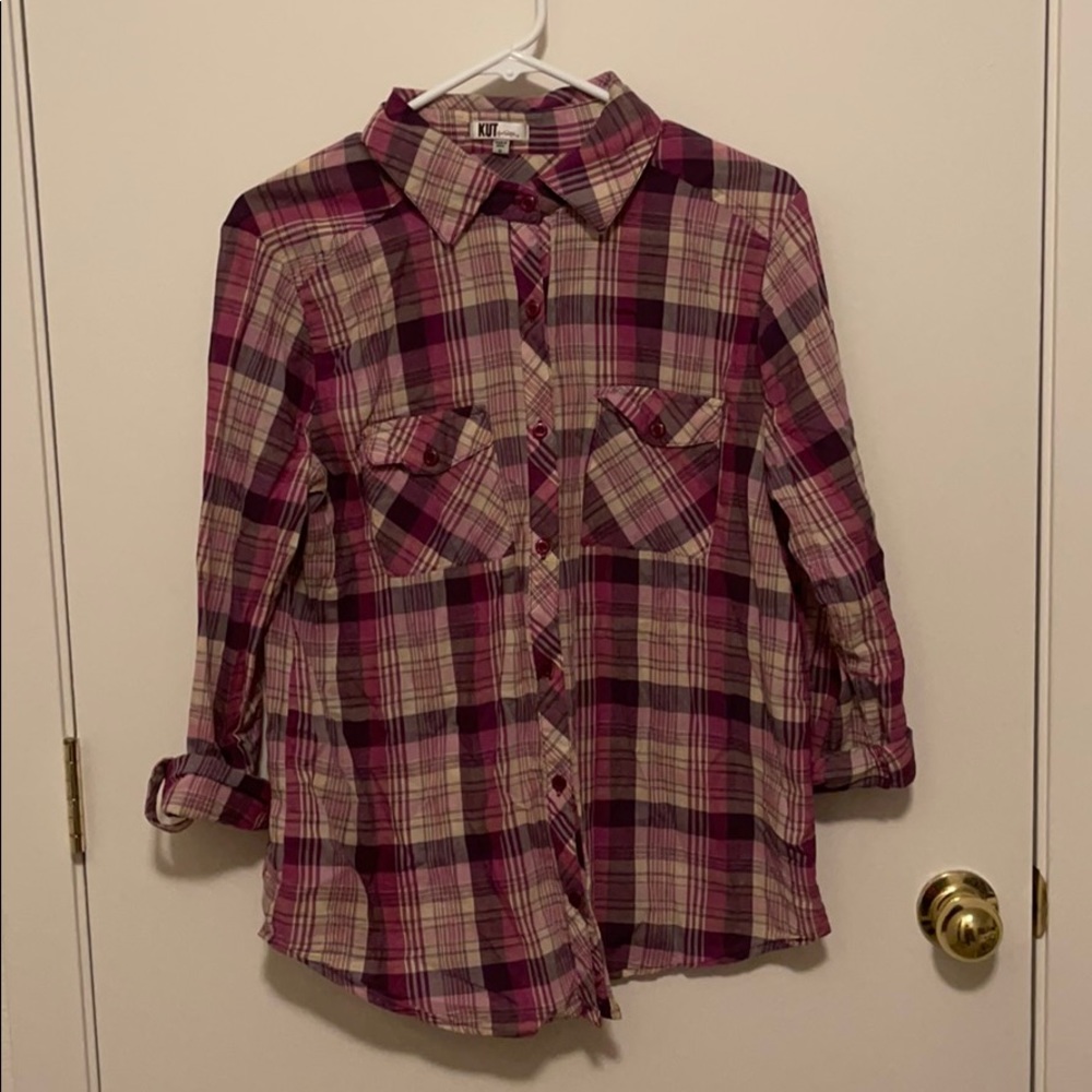 Pink Plaid woman’s button up